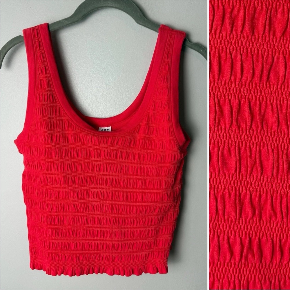 Joy Lab Sleeveless Tank Top Cropped Fitted Stretchy Built in Bra Size XXL 2XL